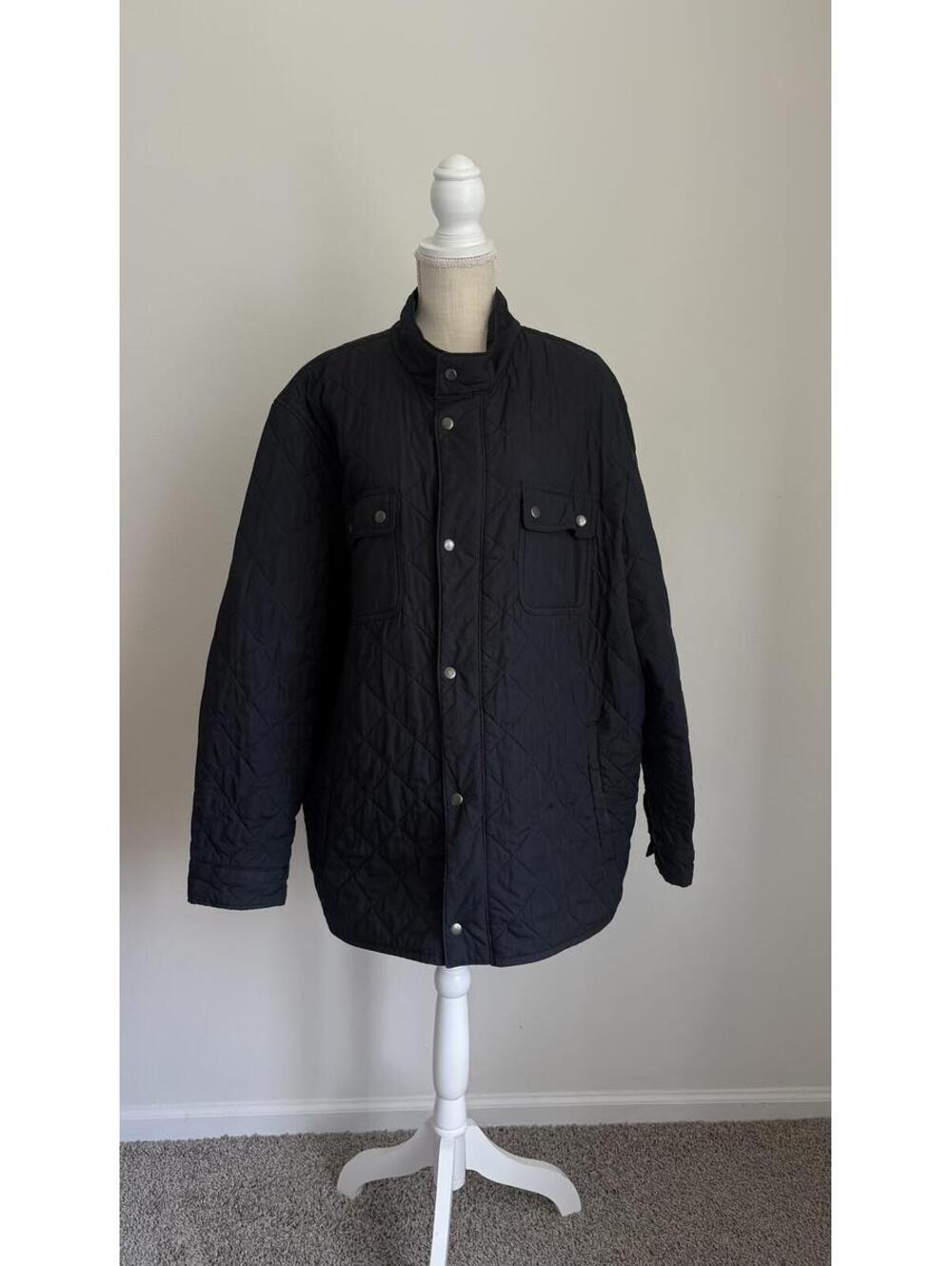 Gap Black Quilted Snap Button Jacket XXL Outlet
